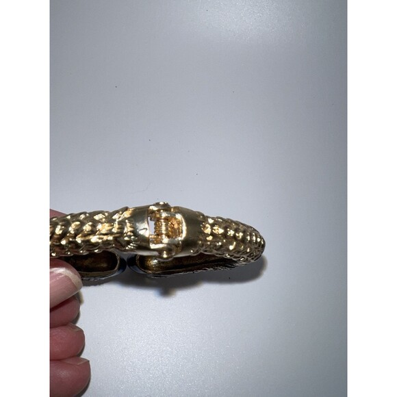 BRACELET BY AMRITA SINGH GOLD TONE BLUE ENAMELED SWAN RHINESTONE - Picture 4 of 8